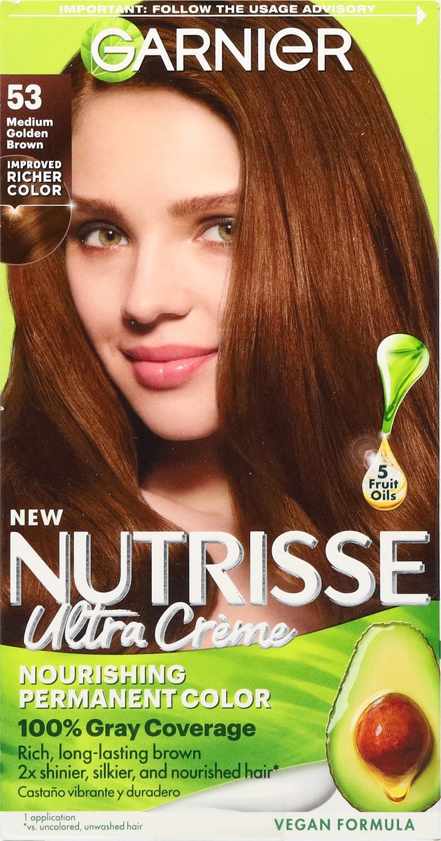 slide 4 of 11, Garnier Medium Golden Brown 53 Ultra Creme Permanent Hair Color 1 ea, 1 ct