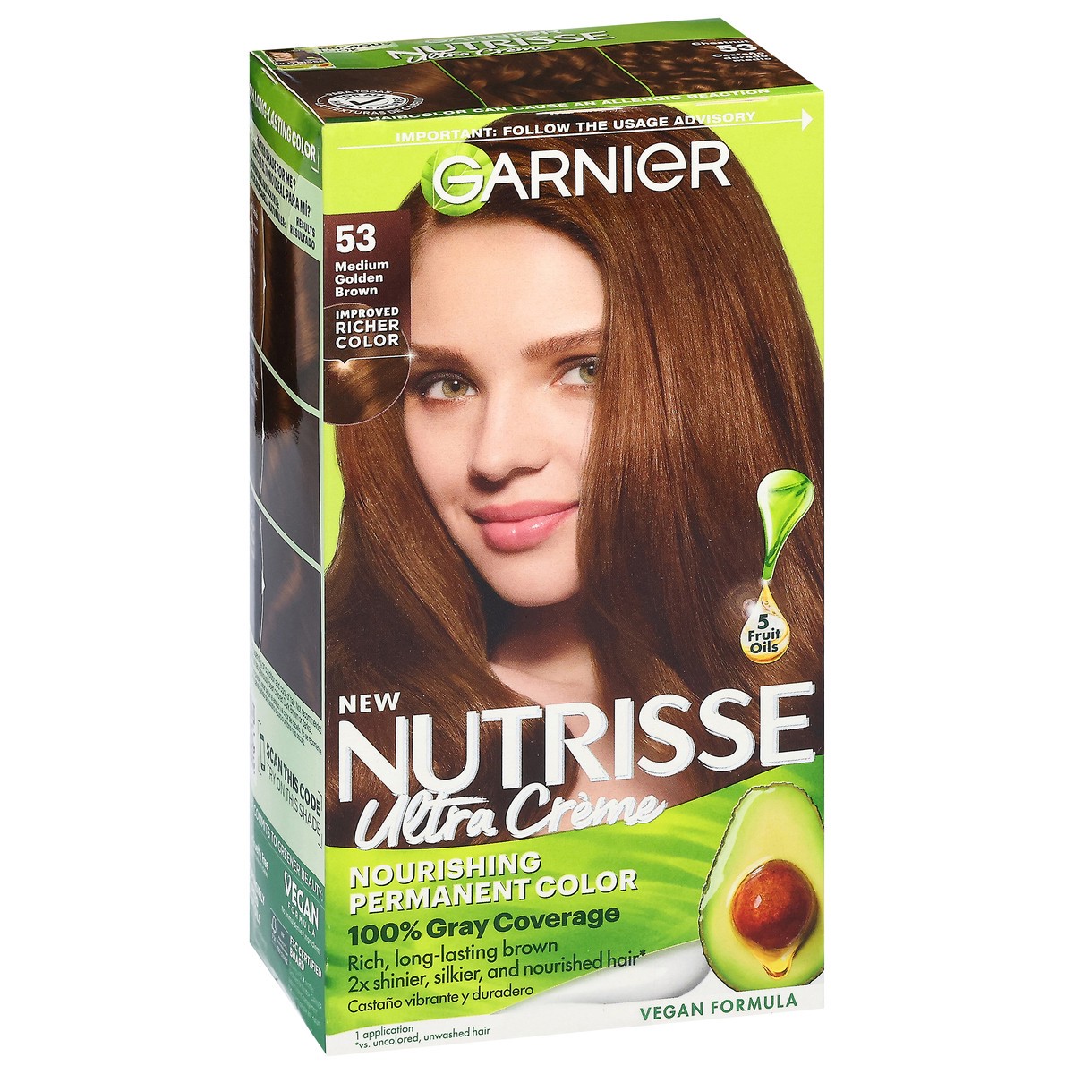 slide 11 of 11, Garnier Medium Golden Brown 53 Ultra Creme Permanent Hair Color 1 ea, 1 ct