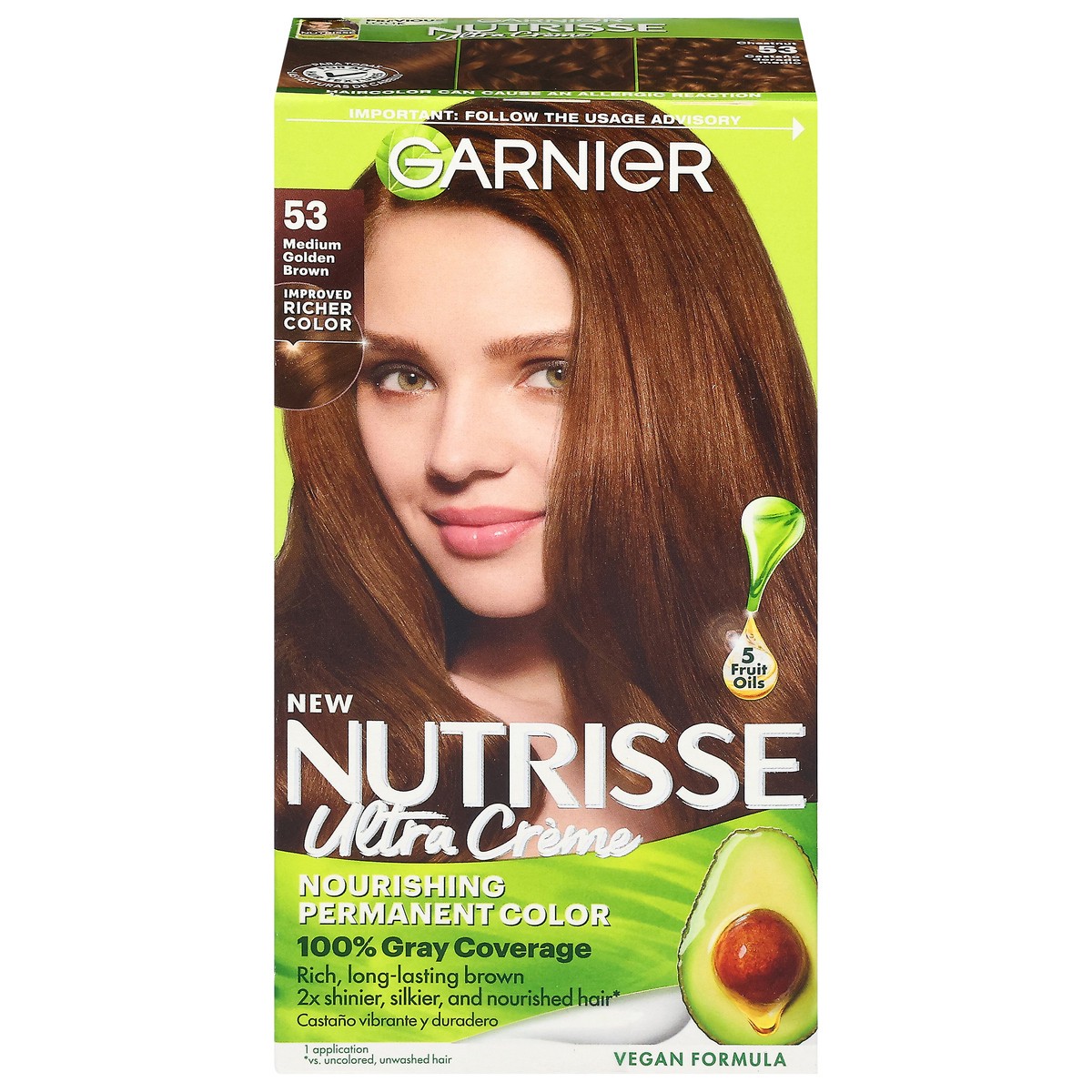 slide 1 of 11, Garnier Medium Golden Brown 53 Ultra Creme Permanent Hair Color 1 ea, 1 ct