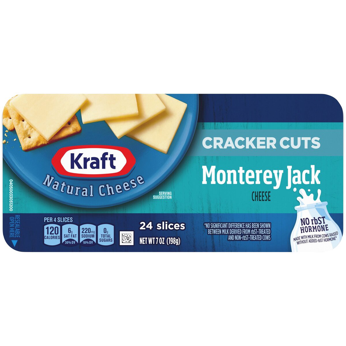 slide 7 of 8, Kraft Cracker Cuts Monterey Jack Cheese Slices, 24 ct Tray, 24 ct