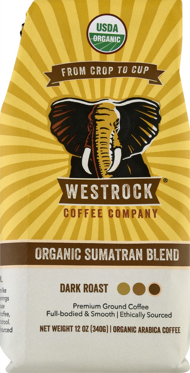 slide 4 of 10, Westrock Coffee Westrock Organic Sumatran Blend Dark Roast Ground Arabica Organic Sumatran Blend Coffee - 12 oz, 12 oz