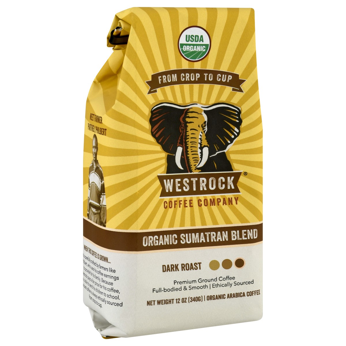 slide 5 of 10, Westrock Coffee Westrock Organic Sumatran Blend Dark Roast Ground Arabica Organic Sumatran Blend Coffee - 12 oz, 12 oz