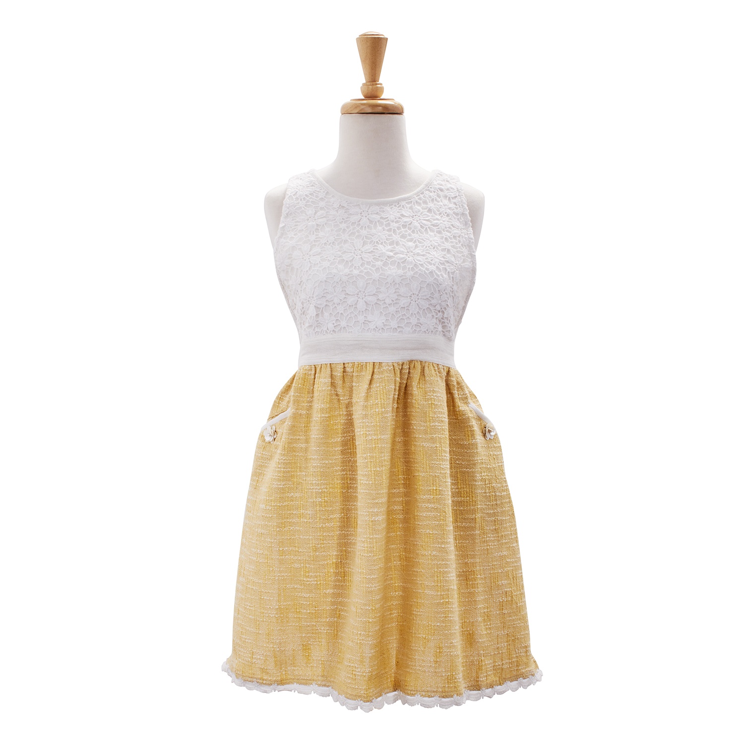 slide 1 of 1, Sur La Table Vintage Lace Yellow Apron, 1 ct