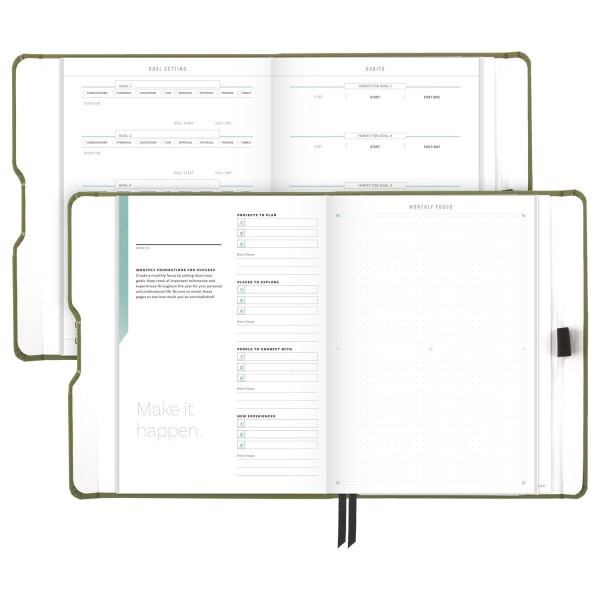 slide 8 of 10, Cambridge AT-A-GLANCE® FOUNDATION GOAL SETTING Undated Weekly Monthly Planner, Green, Small, 5 1/2"" x 8 1/2"", 1 ct