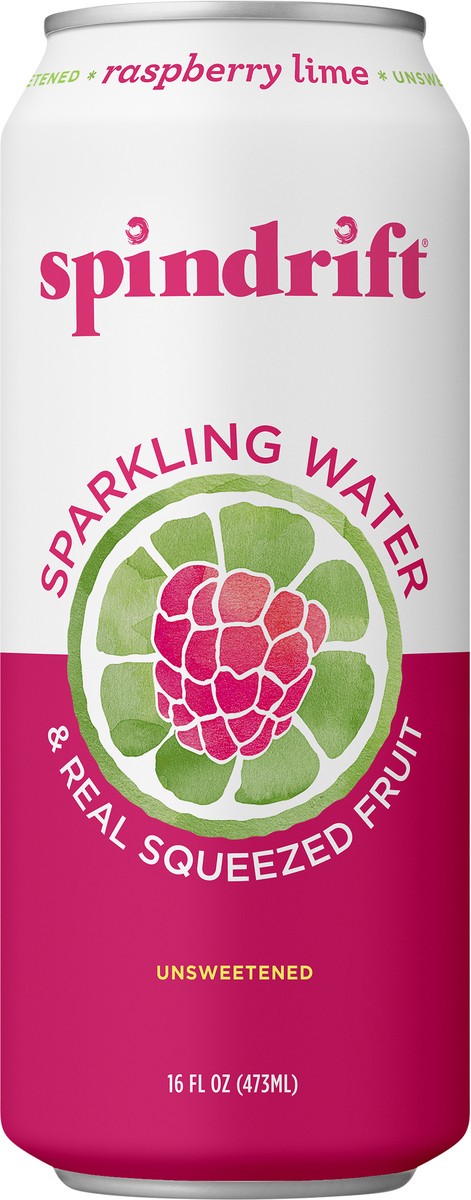 slide 3 of 7, Spindrift 16 oz. Raspberry Lime Sparkling Water Can, 16 fl oz