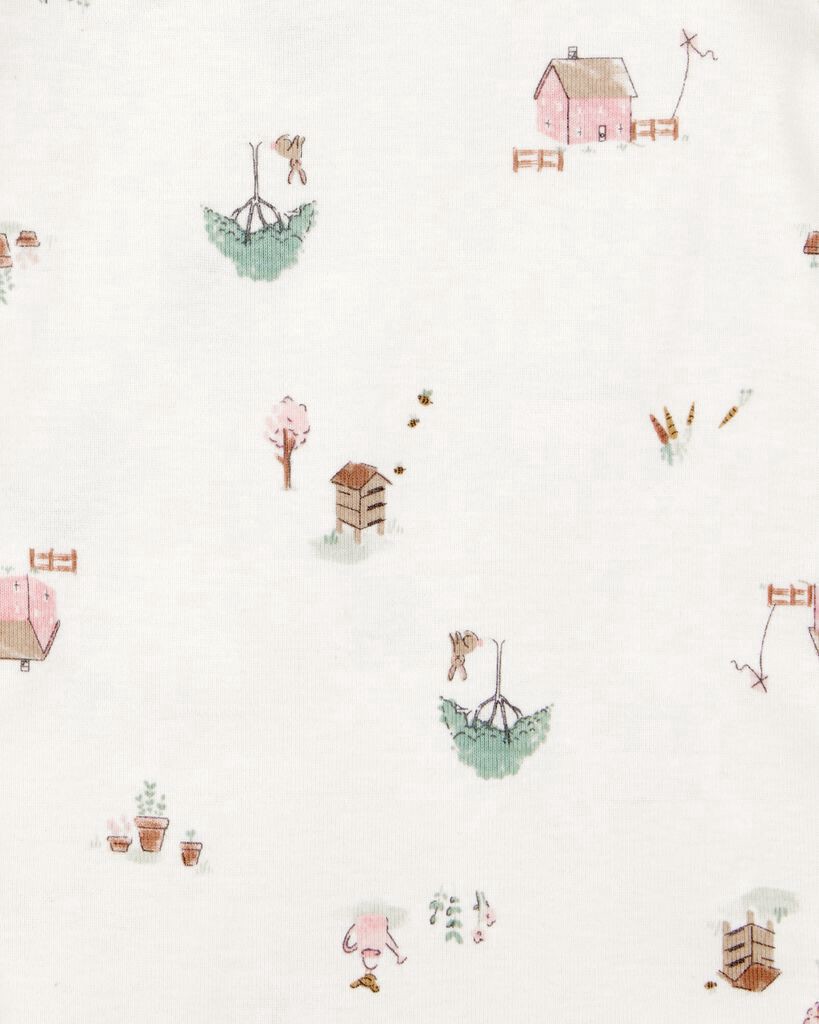 slide 3 of 3, Carter's Baby 3-Piece Barn Print Little Cardigan Set - Pink/White Pink/White 6M, 3 pc