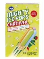 slide 1 of 1, Kroger Carnival Circus Peanuts Cotton Candy Pink Lemonade Caramel Apple Mighty Ice Pops, 8 ct; 1.65 fl oz