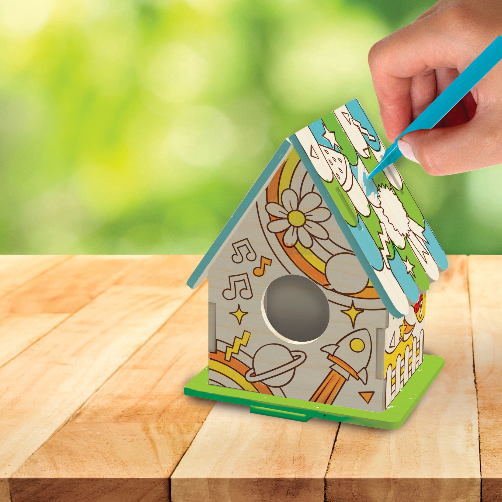slide 3 of 6, Color Zone Doodle Birdhouse Kit, 4.26 in x 2.63 in x 3.23 in