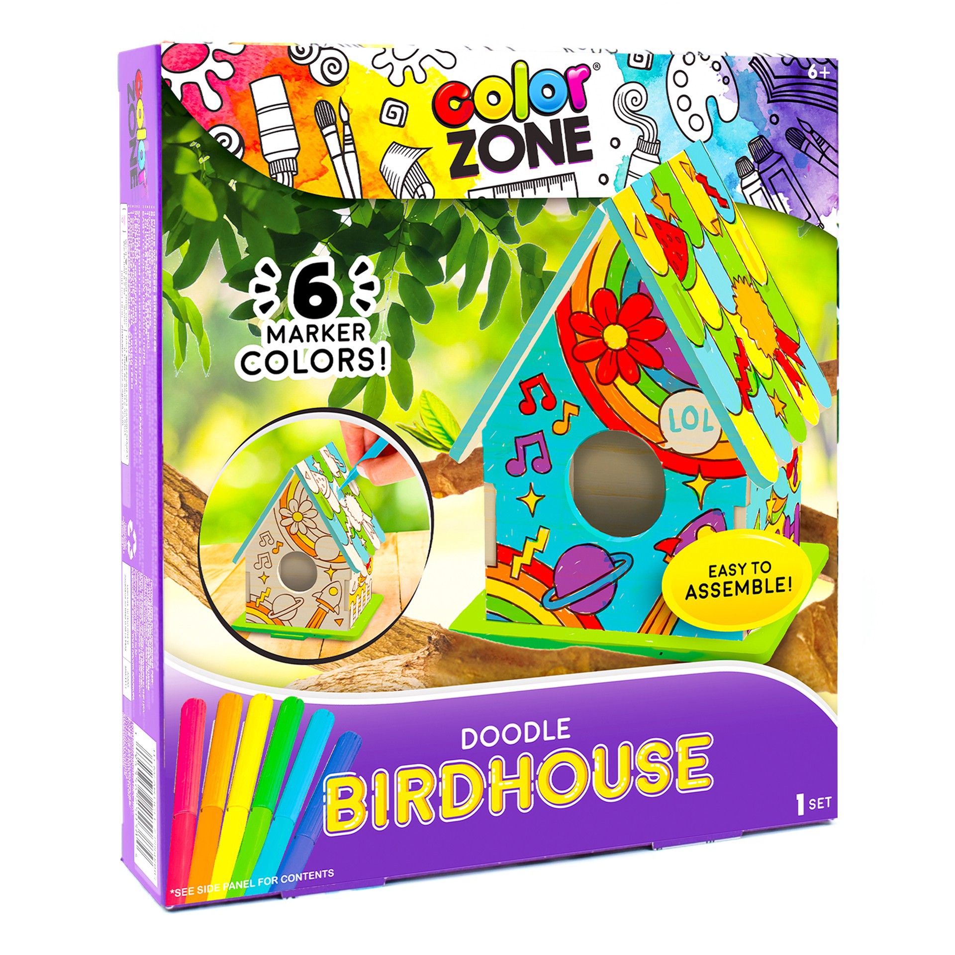 slide 4 of 6, Color Zone Doodle Birdhouse Kit, 4.26 in x 2.63 in x 3.23 in