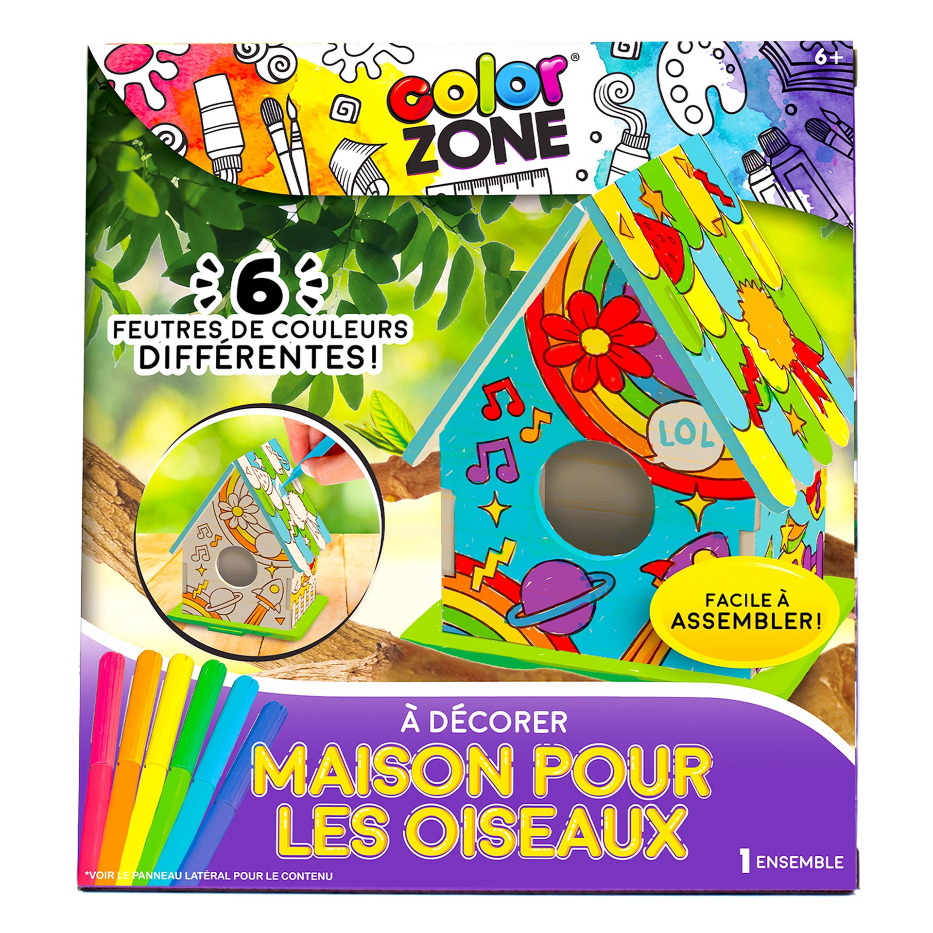 slide 6 of 6, Color Zone Doodle Birdhouse Kit, 4.26 in x 2.63 in x 3.23 in