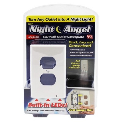 slide 1 of 1, As Seen on TV Night Angel LED Wall-Outlet Coverplate, 1 ct