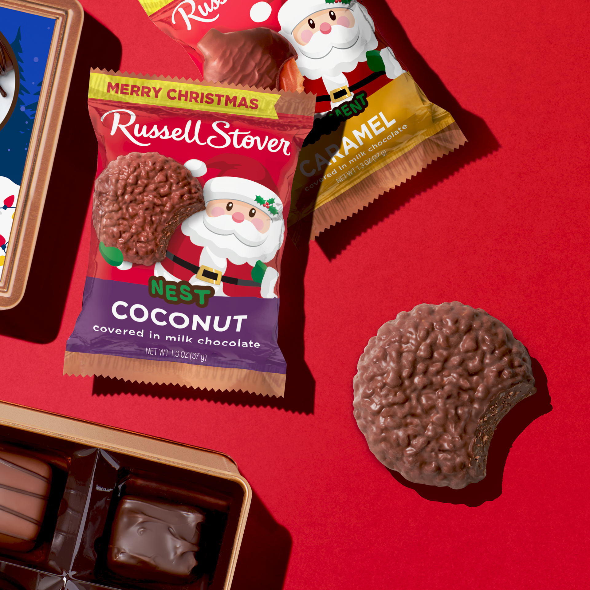 slide 3 of 3, RUSSELL STOVER Christmas Milk Chocolate Coconut Nest Ornament, 1.3 oz