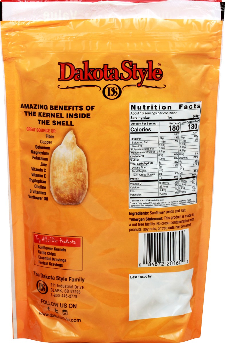 slide 5 of 9, Dakota Style Jumbo Roasted & Salted Sunflower Seeds 16 oz, 16 oz