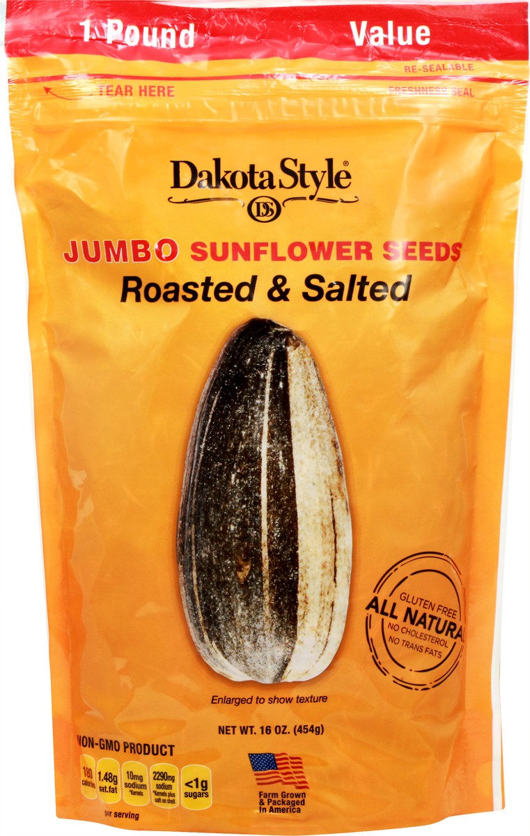 slide 6 of 9, Dakota Style Jumbo Roasted & Salted Sunflower Seeds 16 oz, 16 oz