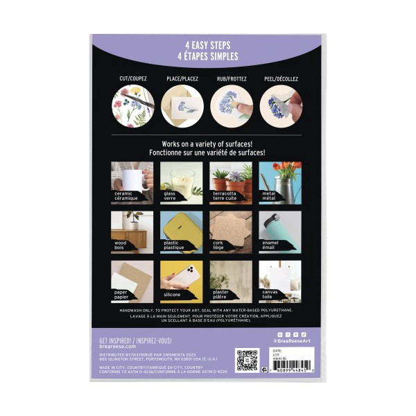 slide 2 of 3, Brea Reese® Press And Design Rub On Transfer Wildflowers, With Applicator, Set Of 23 Pieces, 1 ct