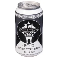 Seattle Strong Nitro Cold Brew Unsweetened Bold Coffee 12 fl oz