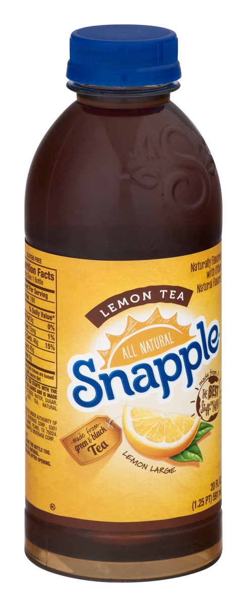 slide 2 of 9, Snapple Lemon Tea, 20 fl oz recycled plastic bottle, 20 fl oz