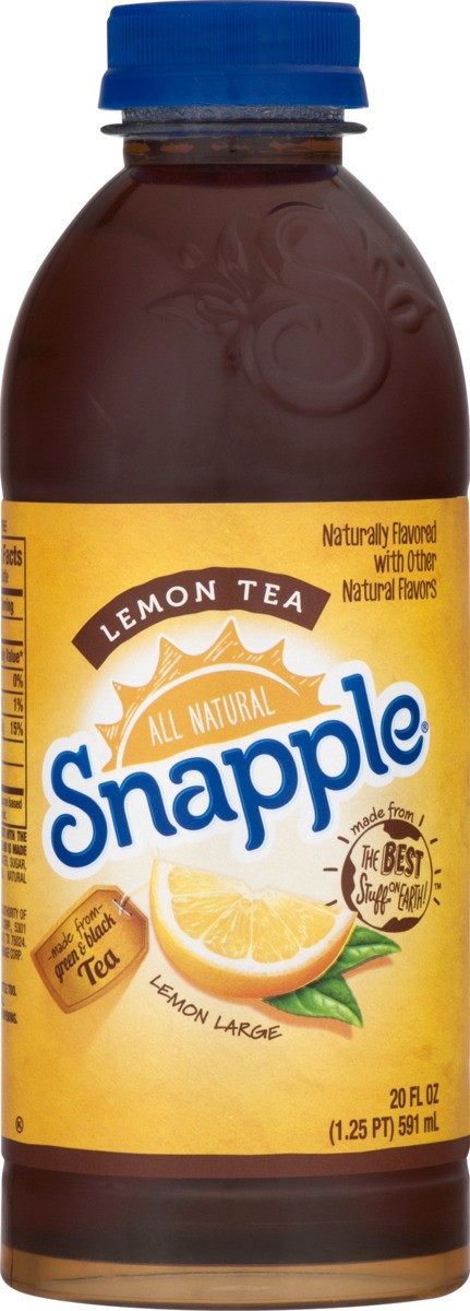 slide 7 of 9, Snapple Lemon Tea, 20 fl oz recycled plastic bottle, 20 fl oz