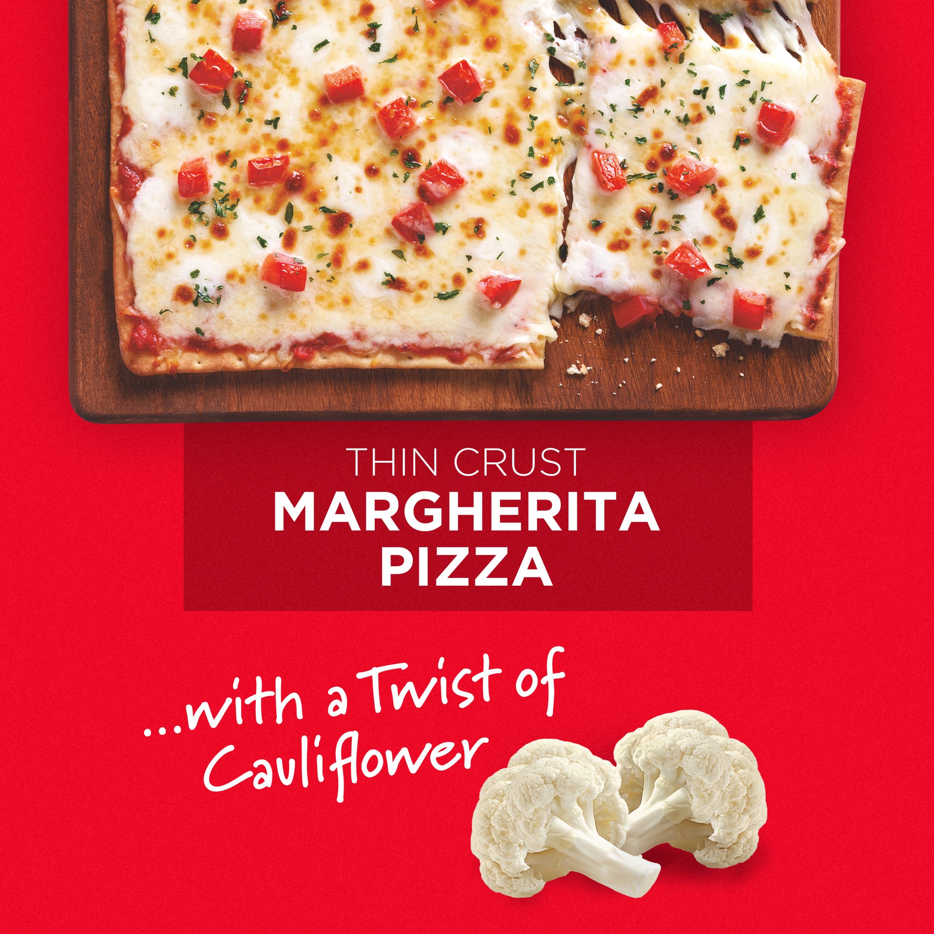 slide 2 of 5, O, That's Good! Margherita Frozen Pizza with Cauliflower Thin Crust, 15.5 oz Box, 15.5 oz