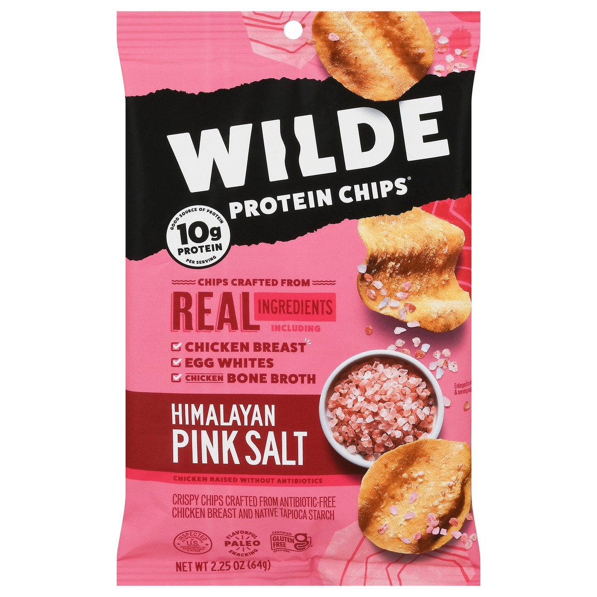 slide 1 of 4, Wilde Chips Himalayan Pink Salt Protein Chips 2.25 oz, 2.25 oz