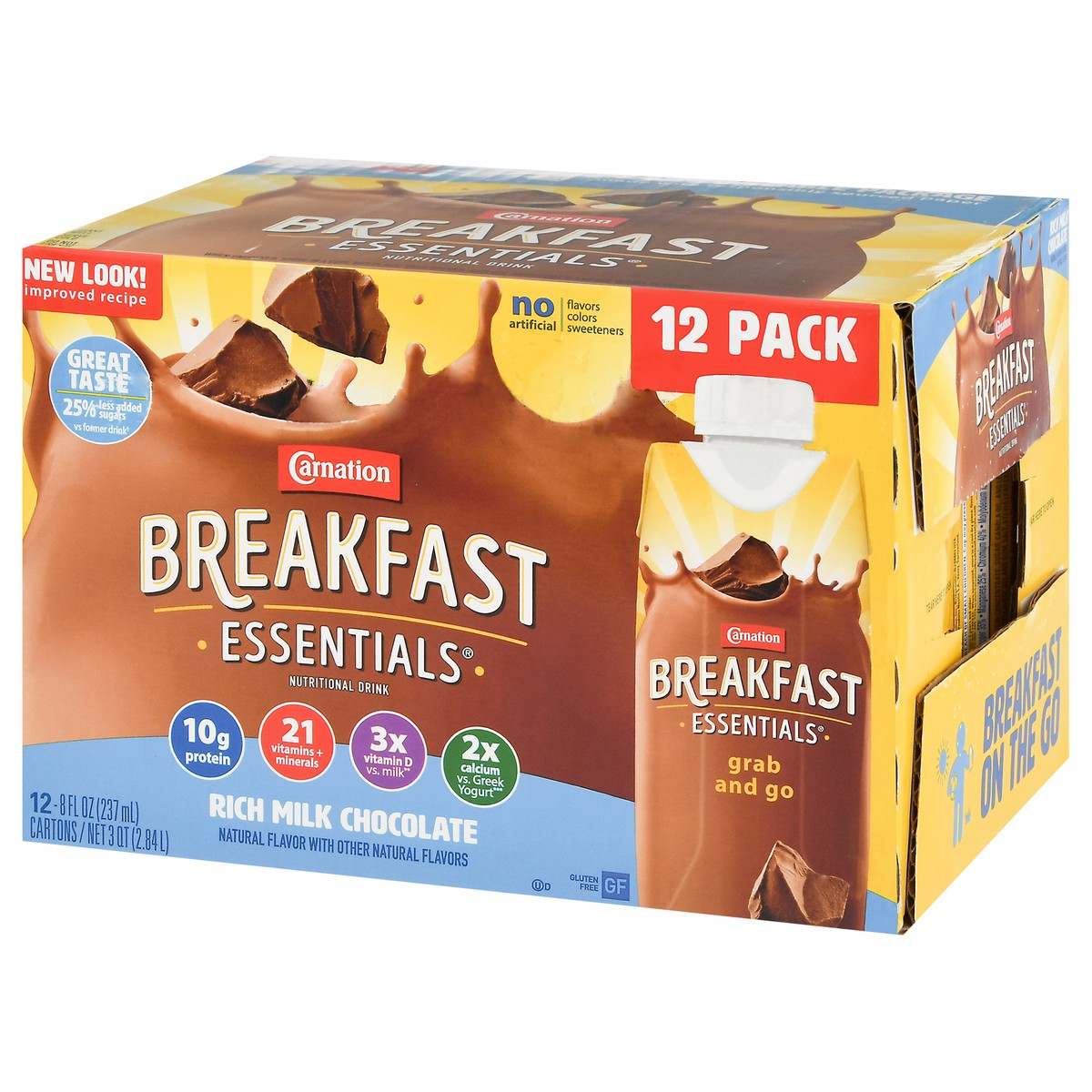 slide 10 of 15, Carnation Breakfast Essentials 12 Pack Rich Milk Chocolate Nutritional Drink 12 - 8 fl oz Cartons, 12 ct