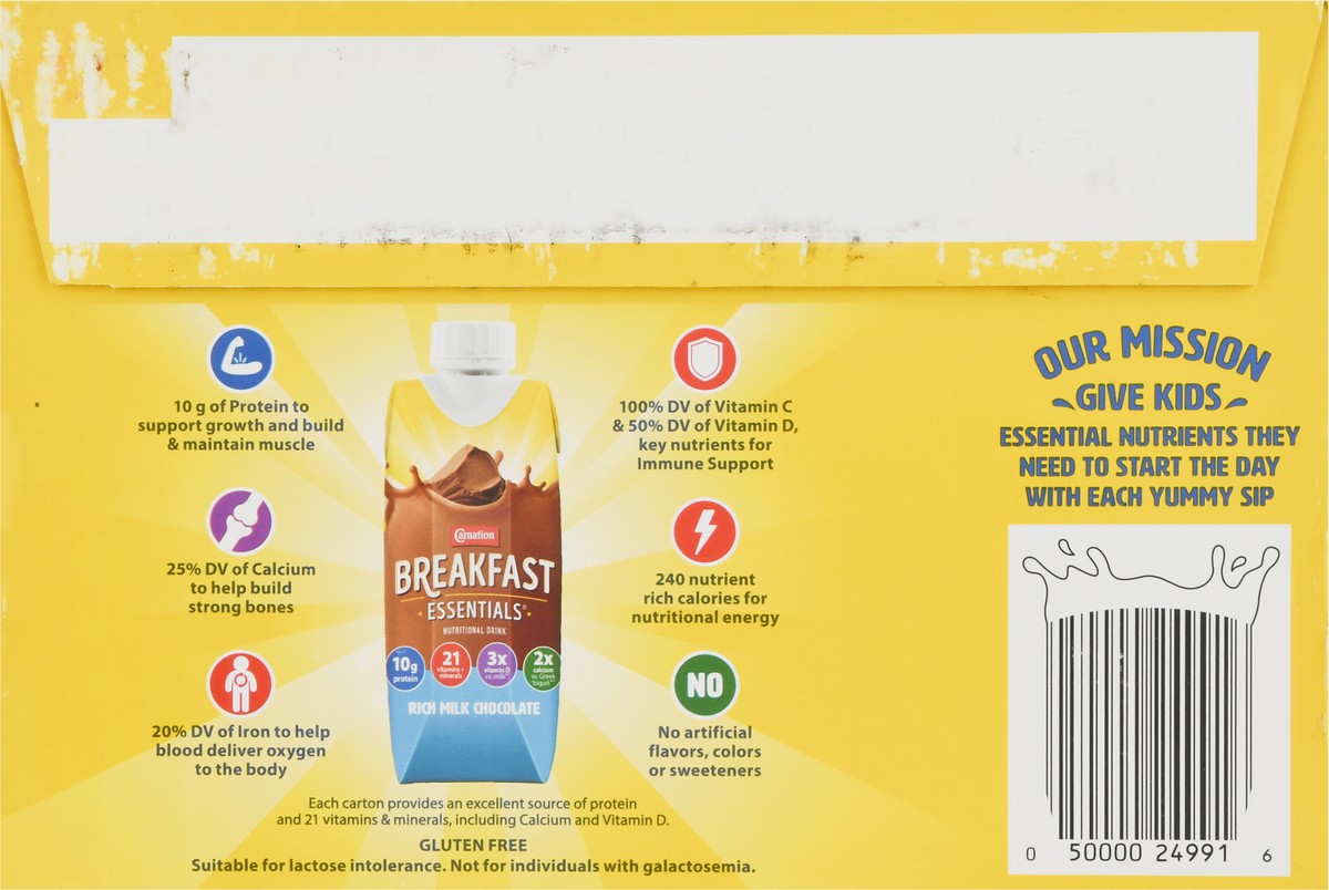 slide 7 of 15, Carnation Breakfast Essentials 12 Pack Rich Milk Chocolate Nutritional Drink 12 - 8 fl oz Cartons, 12 ct