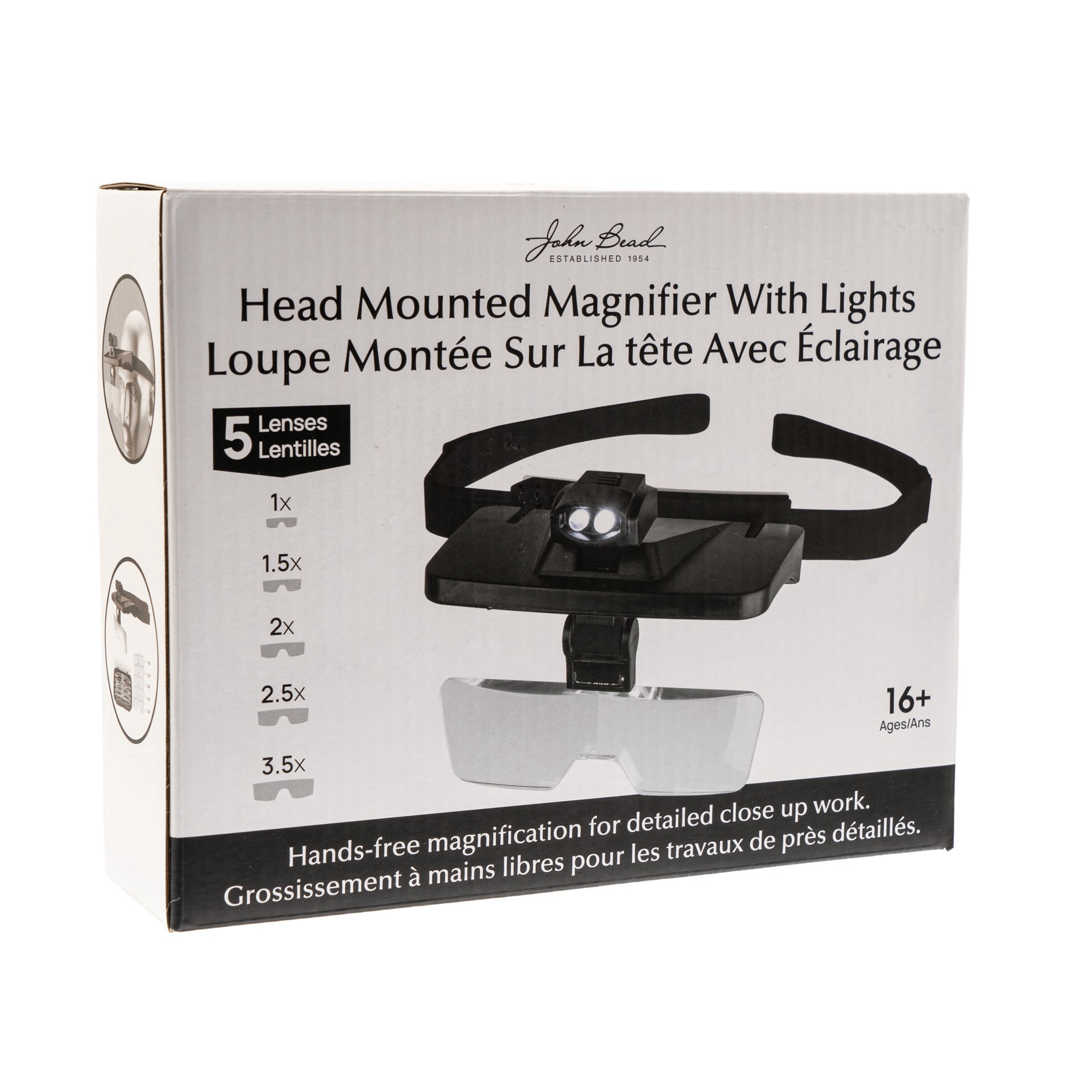 slide 4 of 4, John Bead Head Mounted Magnifier With Lights, 1 ct