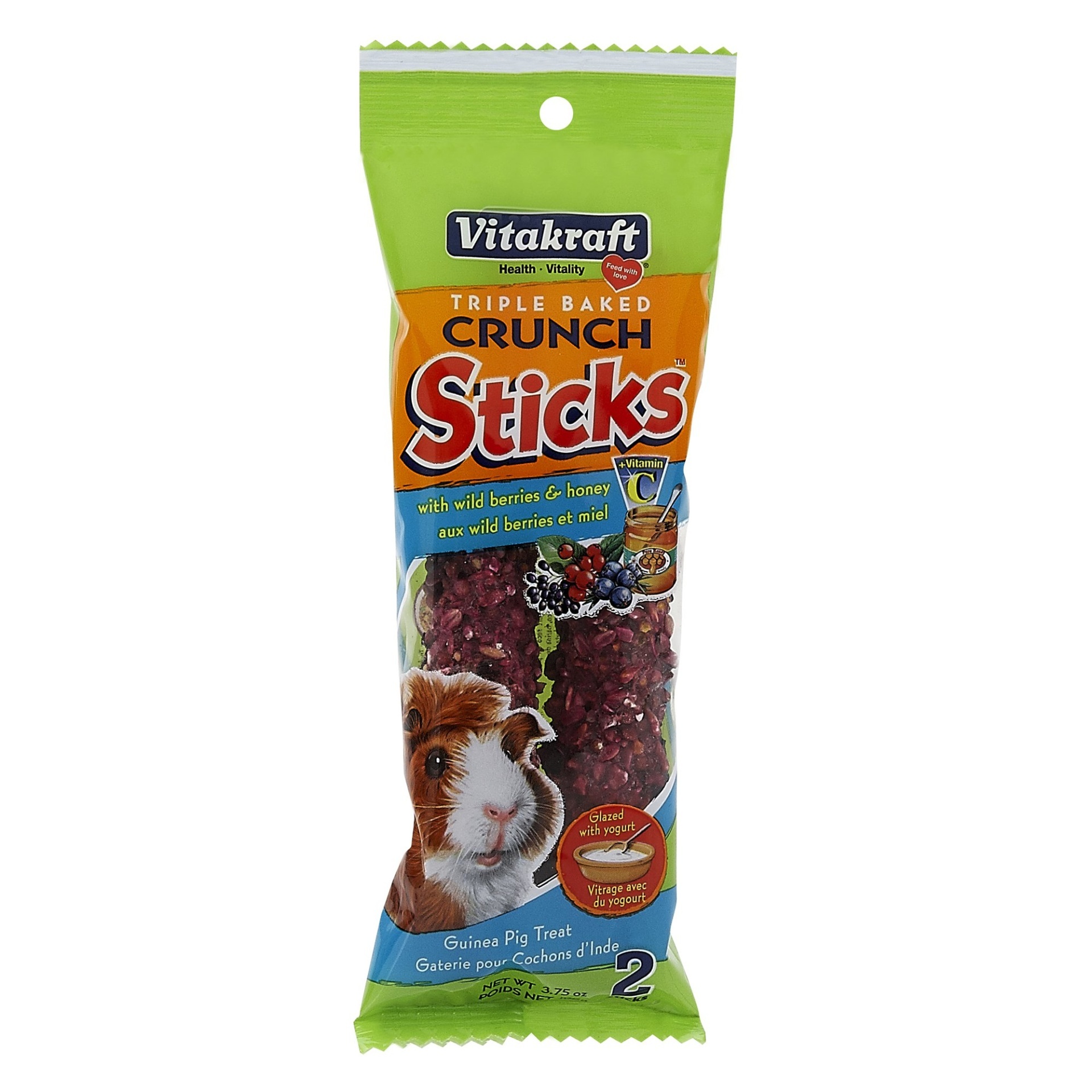 slide 1 of 1, Vitakraft Triple Baked Crunch Sticks Guinea Pig Treat, 3.75 oz