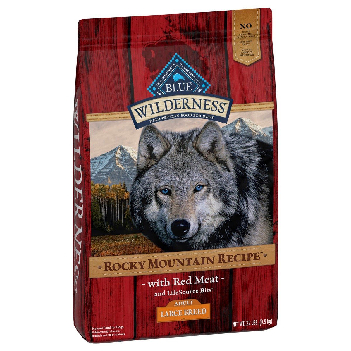 slide 5 of 9, Blue Buffalo Wilderness Rocky Mountain Recipe High Protein, Natural Adult Large Breed Dry Dog Food, Red Meat 22-lb, 22 lb