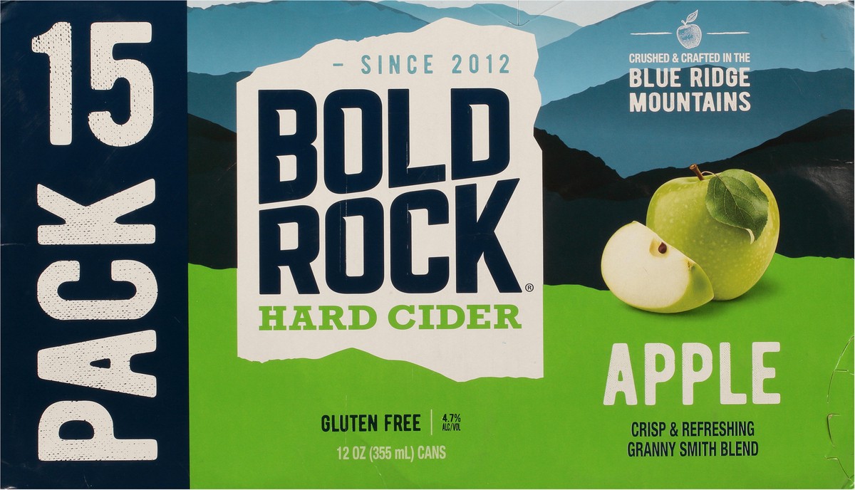 slide 2 of 9, Bold Rock Hard Apple Cider 15pk Can, 15 ct; 12 oz