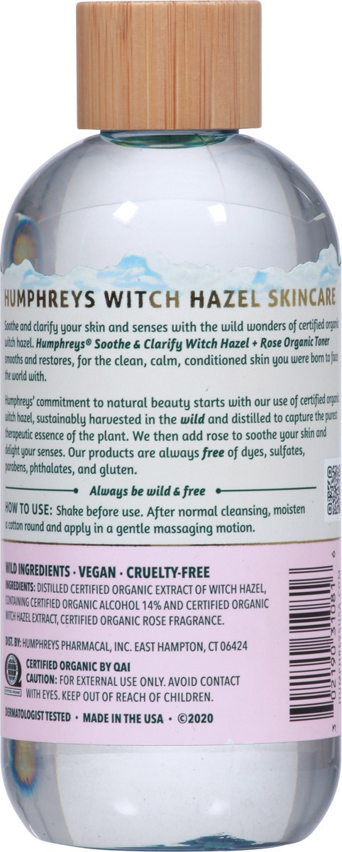 slide 12 of 12, Humphrey's Organic Witch Hazel Soothe & Clarify Toner with Rose 8 fl oz, 8 fl oz