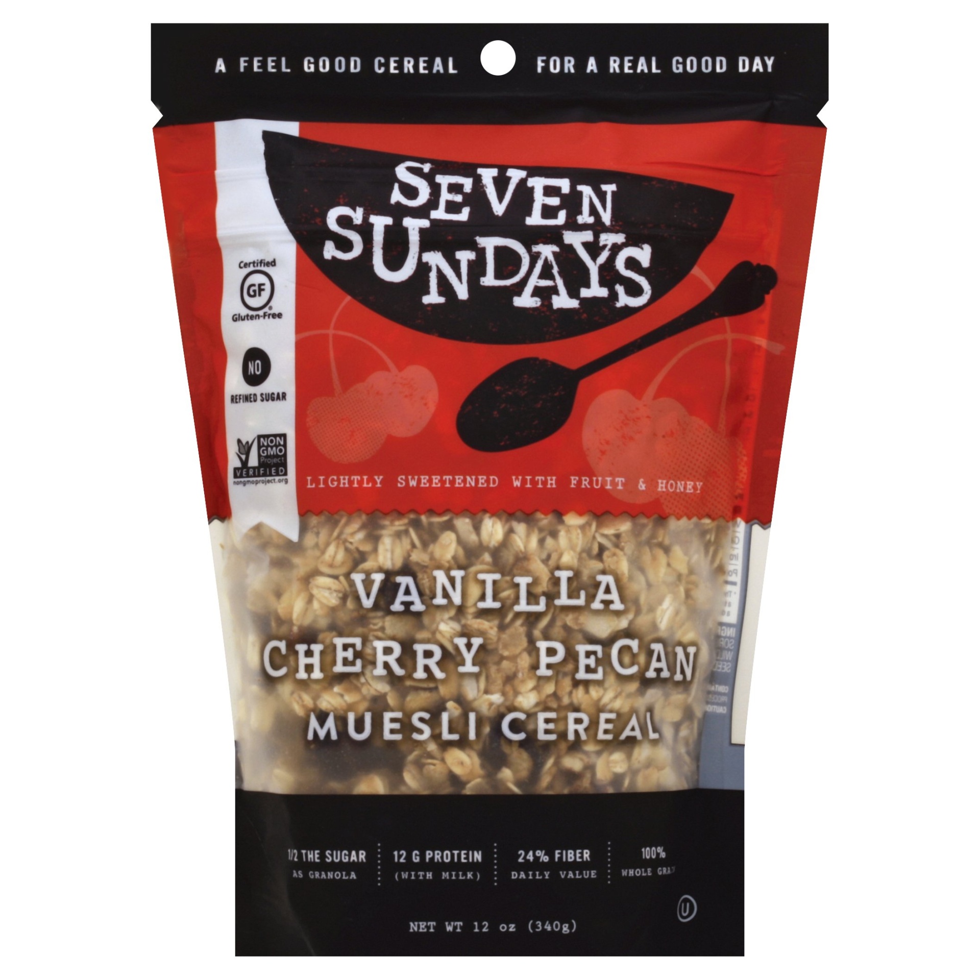 slide 1 of 1, Seven Sundays Vanilla Cherry Pecan Muesli, 12 oz