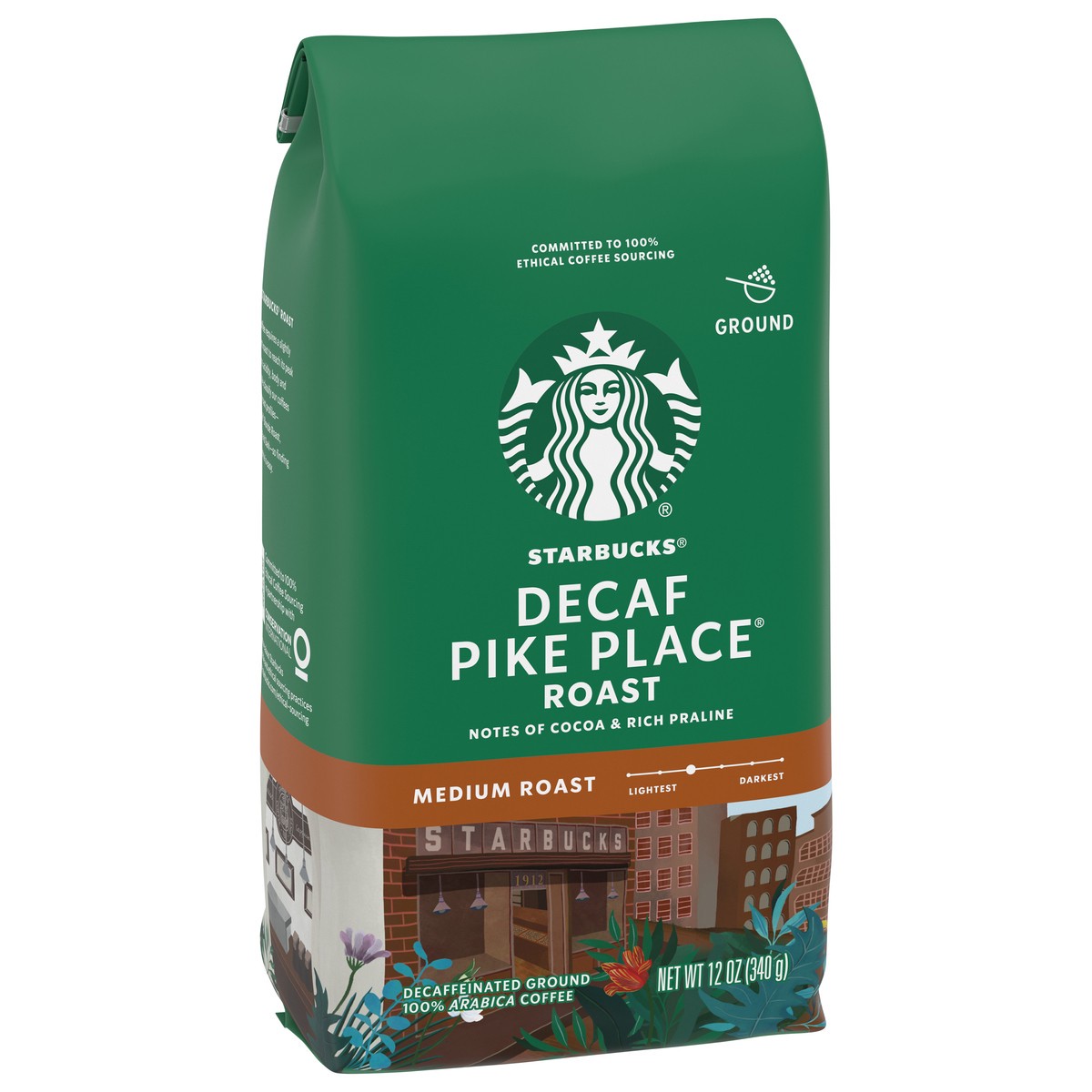 slide 2 of 9, Starbucks Decaf Pike Place Roast Ground Coffee, 12 oz