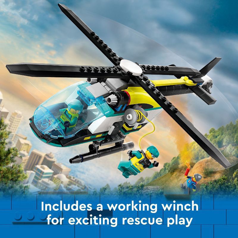 slide 2 of 6, LEGO City Emergency Rescue Helicopter Building Kit 60405, 226 ct