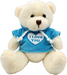 Holiday Home White Bear with Blue Hoodie Plush