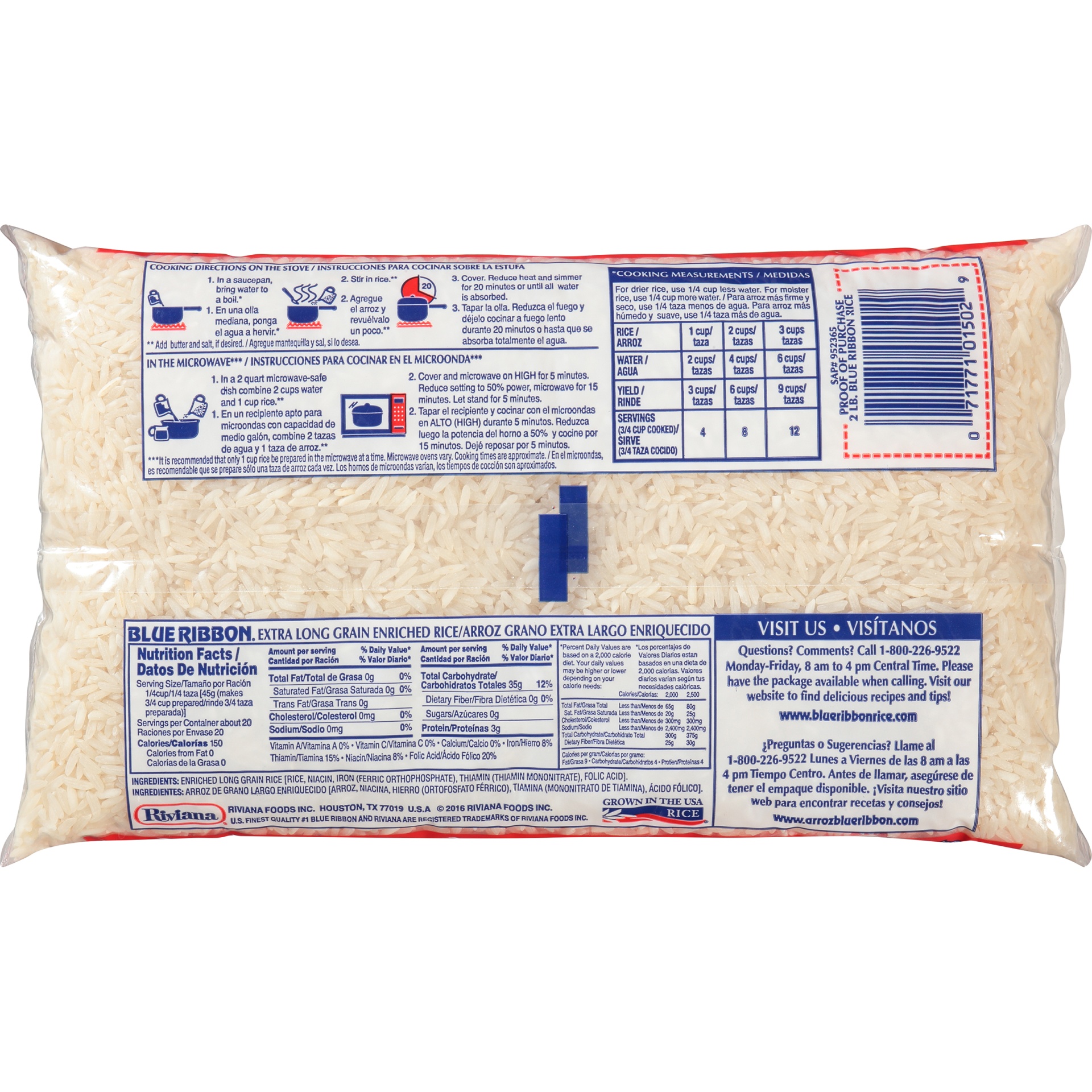 slide 4 of 6, Blue Ribbon Extra Long Grain Rice, 2 lb