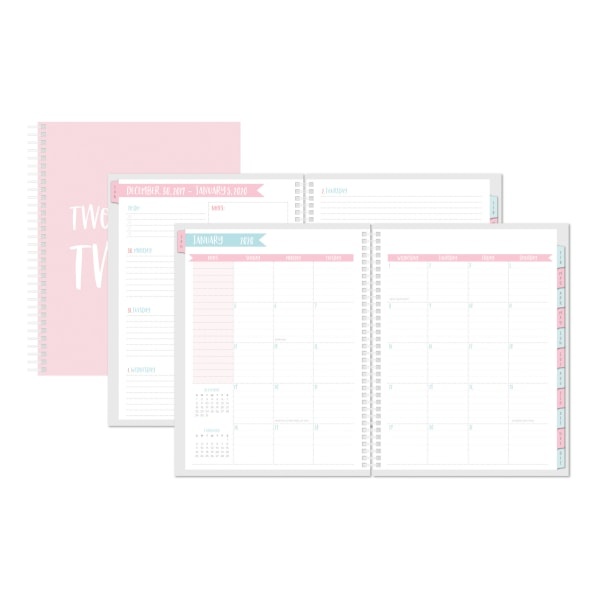 slide 1 of 1, Office Depot Brand Weekly/Monthly Planner, 8-1/2'' X 11'', Cotton Candy, January To December 2020, 1 ct