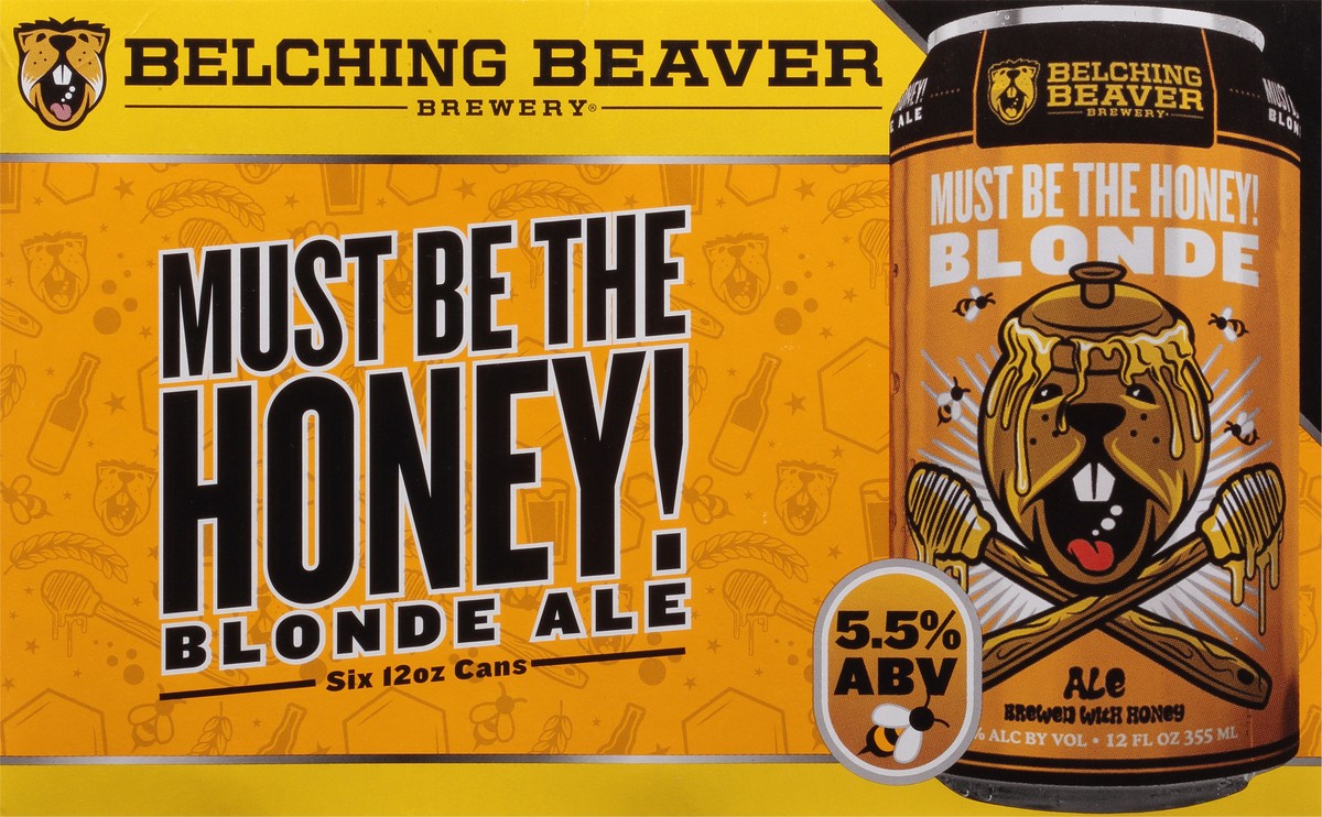 slide 5 of 9, Belching Beaver Brewery Blonde Ale Must Be the Honey! Beer 6 - 12 oz Cans, 6 ct; 12 oz