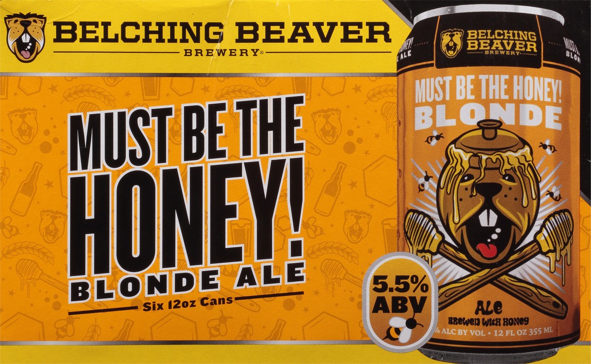 slide 6 of 9, Belching Beaver Brewery Blonde Ale Must Be the Honey! Beer 6 - 12 oz Cans, 6 ct; 12 oz