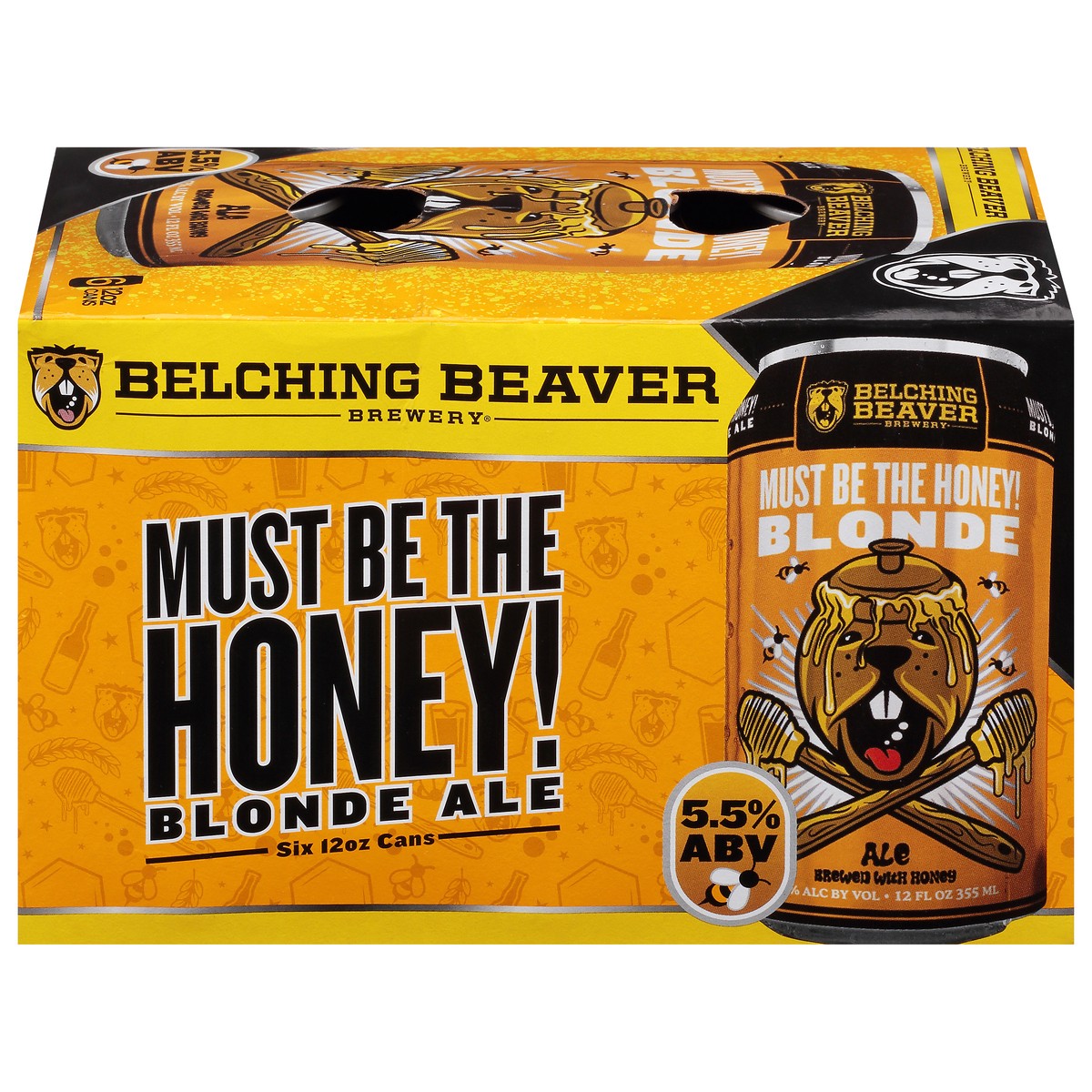 slide 1 of 9, Belching Beaver Brewery Blonde Ale Must Be the Honey! Beer 6 - 12 oz Cans, 6 ct; 12 oz