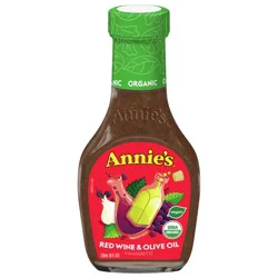 Annie's Organic Red Wine and Olive Oil Vinaigrette Salad Dressing, Vegan, Non-GMO, 8 fl oz