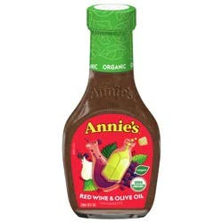 Annie's Organic Red Wine and Olive Oil Vinaigrette Salad Dressing, Vegan, Non-GMO, 8 fl oz