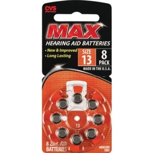 slide 1 of 1, CVS Pharmacy Hearing Aid Batteries Size 13, 8 ct