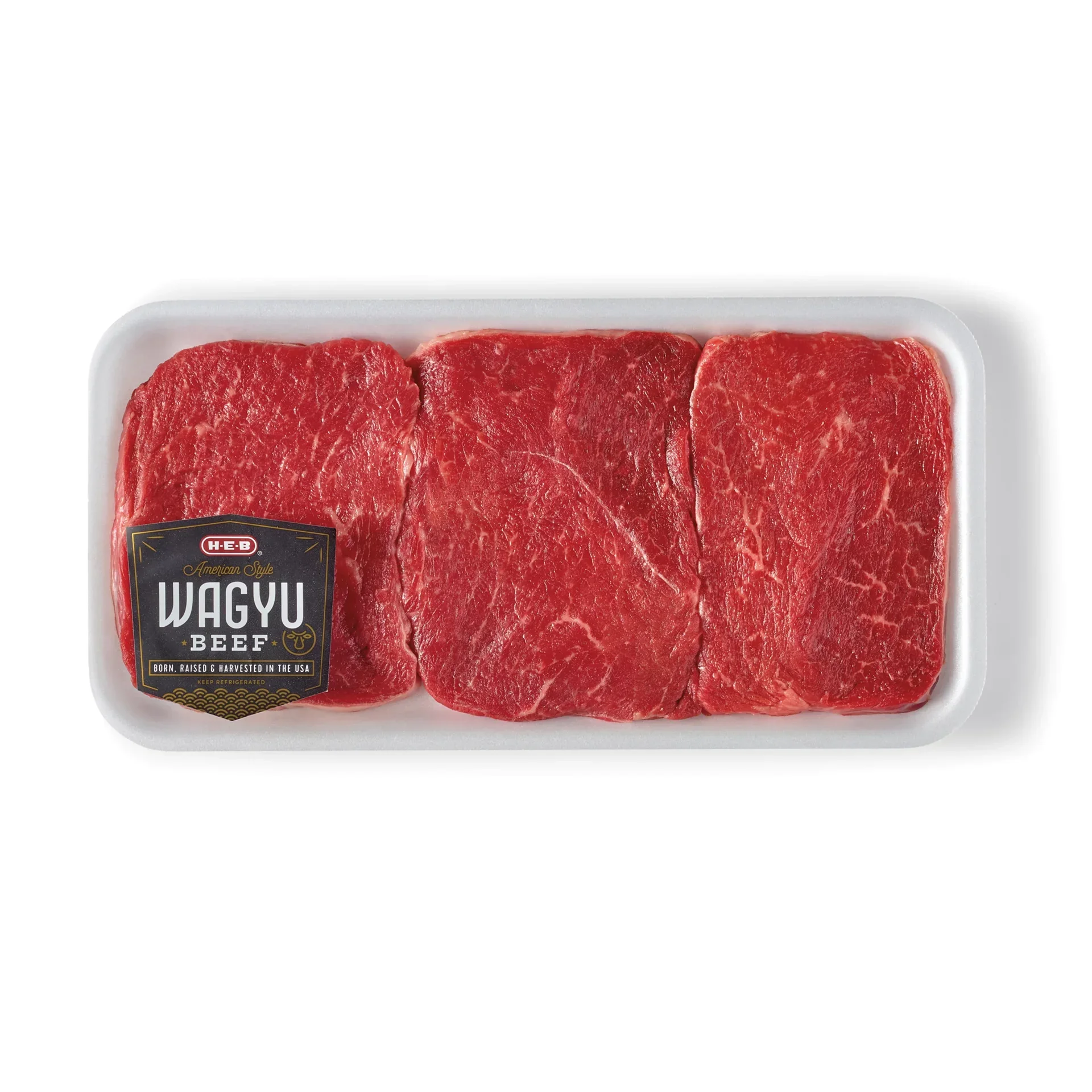 slide 1 of 1, H-E-B American-Style Wagyu Beef Round Tip Steaks, per lb