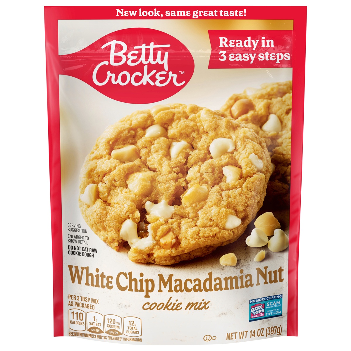 slide 1 of 1, Betty Crocker White Chip Macadamia Nut Cookie Mix, 14 oz, 14 oz