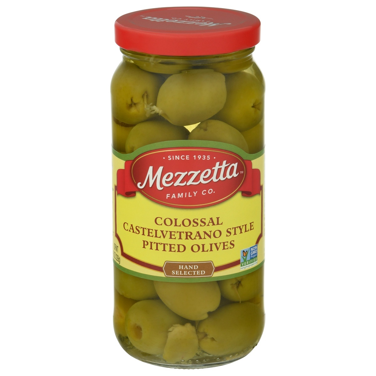slide 1 of 1, Mezzetta Colossal Castelvetrano Style Pitted Olives, 8 oz