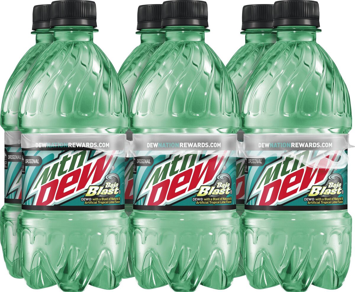 slide 2 of 3, Mountain Dew Soda, Citrus with Tropical Lime Natural and Artificial Flavors - 6 lb, 6 ct; 16 fl oz