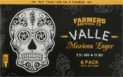 Farmers Brewing Co. Valle Mexican Lager Beer 6-12 fl oz Cans