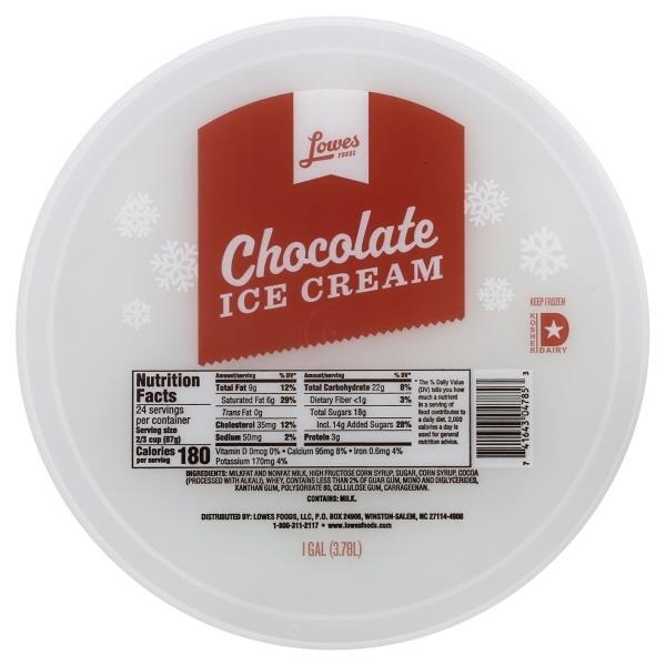 slide 1 of 1, Lowes Foods Chocolate Pail Ice Cream, 128 oz