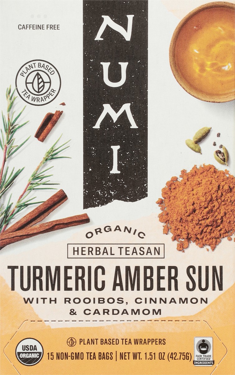 slide 9 of 9, Numi Organic Tea Bags Turmeric Amber Sun Herbal Teasan - 15 ct, 15 ct